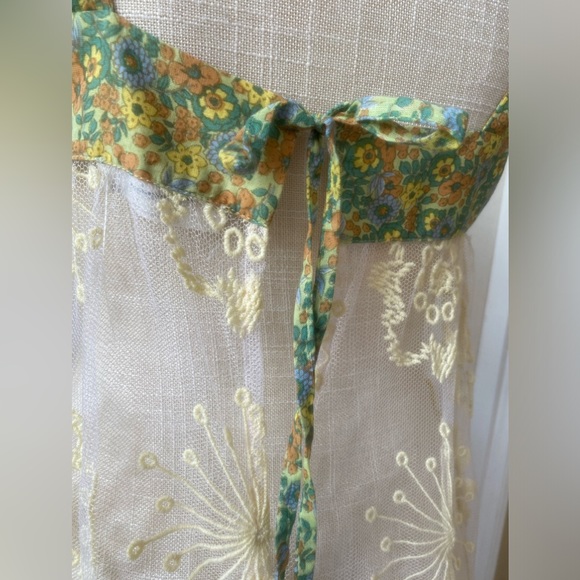 intimately free people lace & mesh shoulder tie maxi dress sz. s - Picture 2 of 12